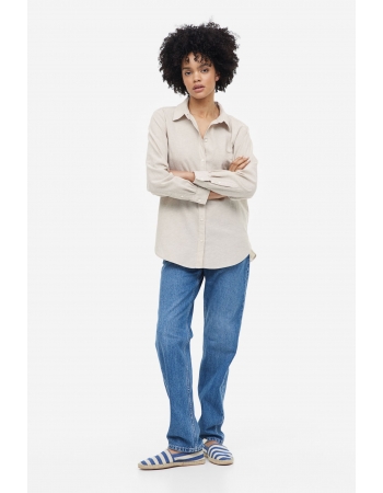 Рубашка H&M S, бежевый меланж (69495)