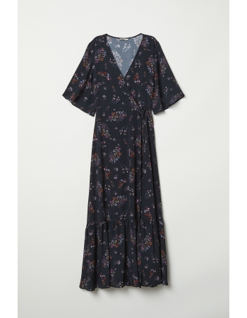 Платье H&M 36, черный цветы (36004)