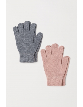 Перчатки (2 шт.) H&M One Size, серый, розовый (45916)