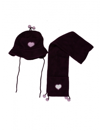 Комплект (шапка, шарф) Terribelli 86 92см (49), темно фиолетовый (35083)