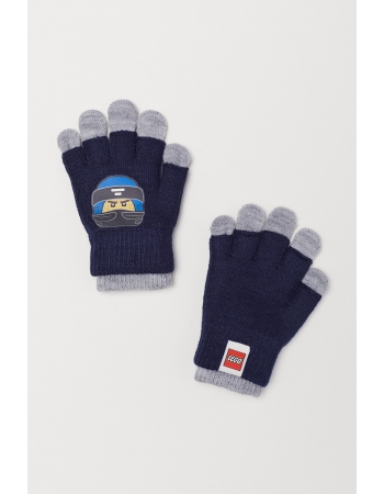 Двойные перчатки H&M 104см, темно синий (36645)