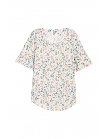Блуза H&M 32, белый цветы (38383)
