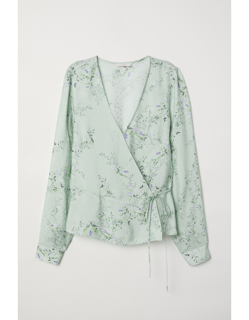 Блуза H&M 34, светло зеленый цветы (41992)