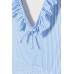 Купальник H&M 134 140см, бело голубой полоска (60875)