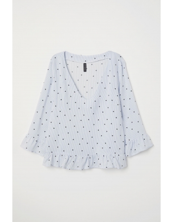 Блуза H&M 38, голубой сердечки (51901)