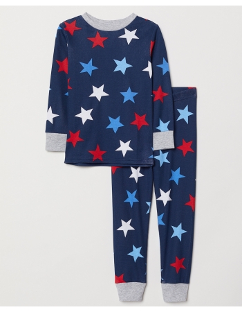 Пижама (лонгслив, брюки) H&M 110 116см, темно синий звезды (31533)