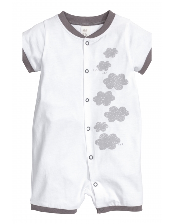 Пижама H&M 50см, белый тучки (29118)