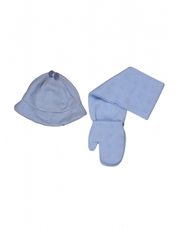 Комплект (шапка, шарф) Terribelli 134 140см (56), голубой (35078)