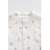 Рубашка Zara 86см, белый листики (65702)