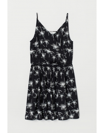 Платье H&M 146см, черный пальмы (47915)