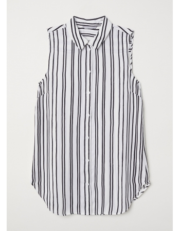 Блуза H&M 42, черно белый полоска (37559)