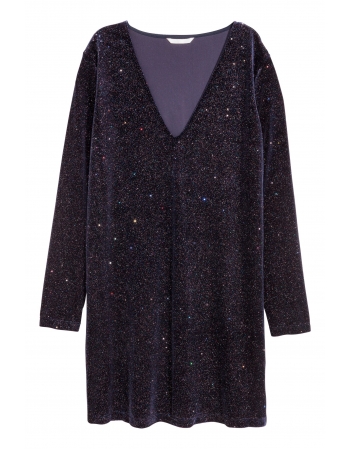 Платье H&M M, темно синий блестки (66260)