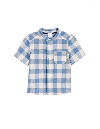 Рубашка H&M 86см, бело синий клетка (28153)