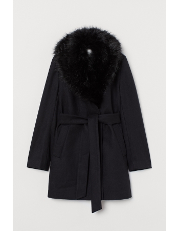 Пальто H&M 36, чорний (43828)