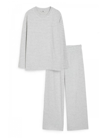 Пижама (кофта, брюки) C&A XL, бело серый полоска (72118)