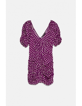 Платье Zara S, фиолетовый горошек (65589)