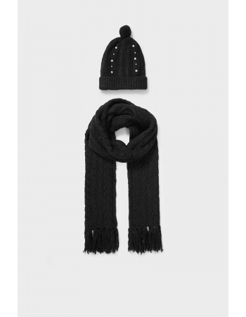 Комплект (шапка, шарф) C&A 52 58, черный (63638)