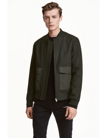 Куртка шерстяна H&M M, хакі (34679)