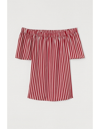 Блуза H&M 38, красно белый полоска (56482)