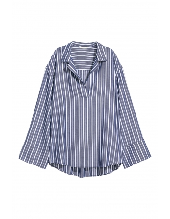 Блуза H&M S, белый темно синяя полоска (63909)