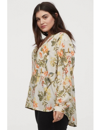 Блуза H&M XL, молочный цветы (38000)