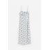 Платье H&M L, бело синий цветы (71982)