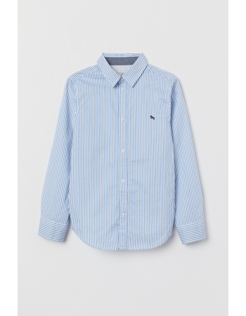 Рубашка H&M 116см, голубой полоска (23732)