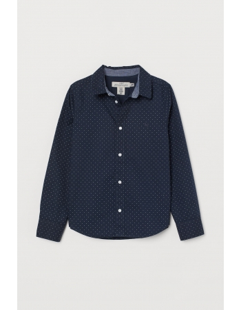 Рубашка H&M 146см, темно синий горох (62624)