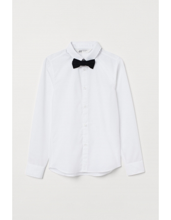 Рубашка с бабочкой H&M 164см, белый (62629)