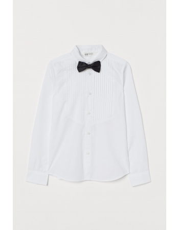 Рубашка с бабочкой H&M 158см, белый (62623)