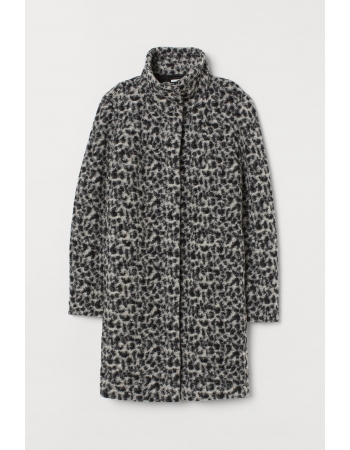 Пальто H&M L, чорний леопард (45394)