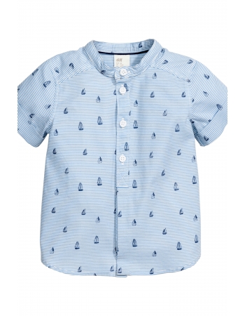 Рубашка H&M 80см, бело голубой полоска (27751)
