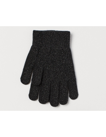 Перчатки H&M XXS XS, черный блеск (44188)