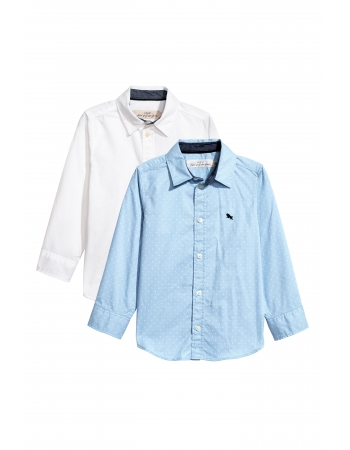 Рубашка (2шт) H&M 92см, бело голубой (18368)
