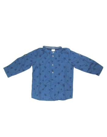 Рубашка H&M 92см, синий якорь (31866)