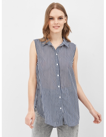 Блуза H&M 34, сине белый полоска (53609)