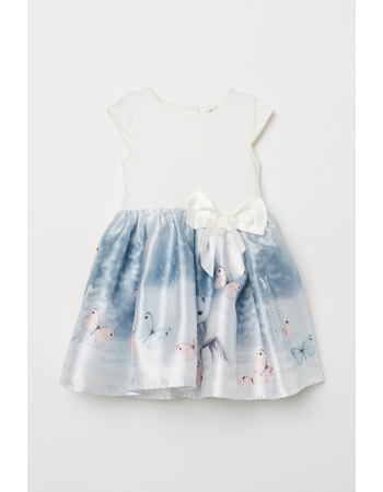 Платье H&M 98 104см, бело голубой (31371)