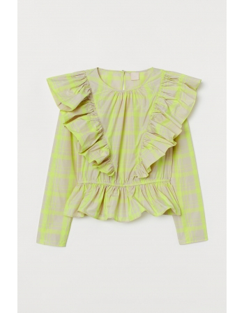 Блуза H&M 34, бежево зеленый (64428)