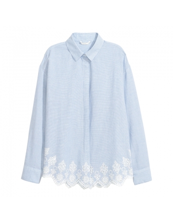 Блуза H&M 36, бело голубой полоска (39985)