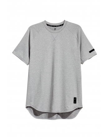 Спортивная футболка H&M L, серый меланж (64515)