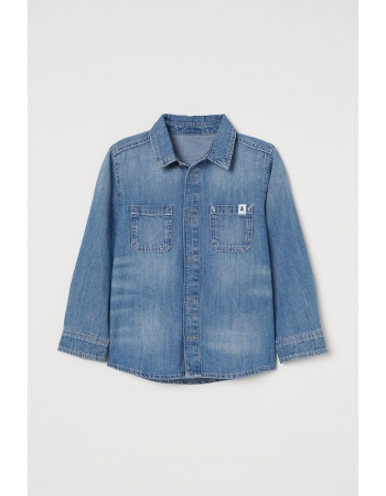 Рубашка H&M 98см, голубой (64545)