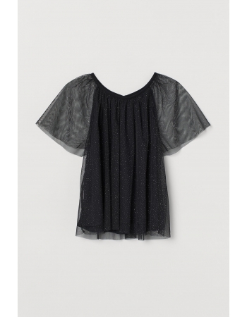 Блуза H&M 146 152см, черный блеск (64548)