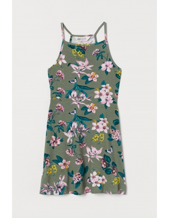 Платье H&M 134 140см, зеленый цветы (64553)