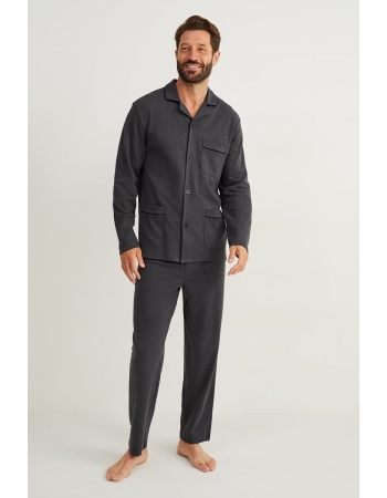 Пижама (рубашка, брюки) C&A XXL, темно серый меланж (72135)