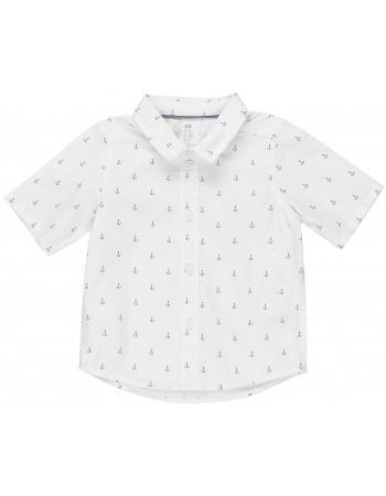 Рубашка H&M 68см, белый якорь (39528)