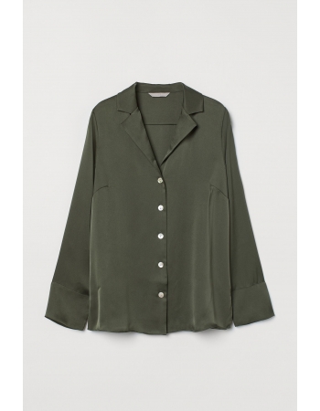 Блуза H&M S, темно зеленый хаки (69673)