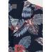 Рубашка H&M L, темно синий цветы (38379)