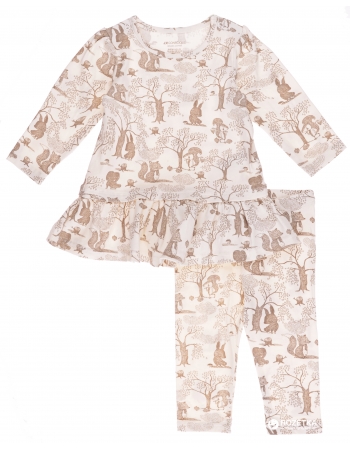 Комплект (платье,брюки)  H&M 62см, бело бежевый (31822)