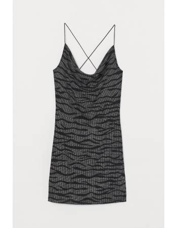 Платье H&M XS, черно серебряный (59200)