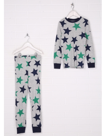 Пижама (кофта, брюки) H&M 122 128см, серый звезды (27770)